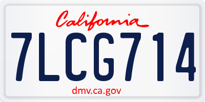 CA license plate 7LCG714