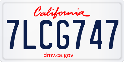 CA license plate 7LCG747