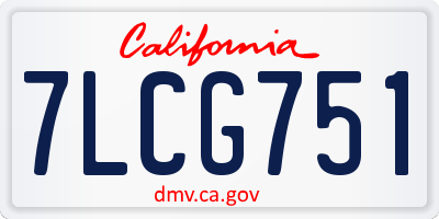 CA license plate 7LCG751