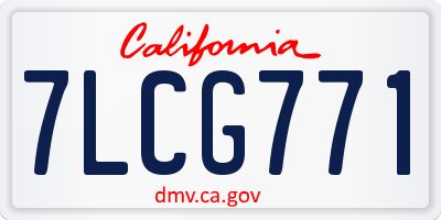 CA license plate 7LCG771