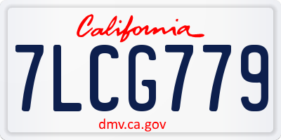 CA license plate 7LCG779
