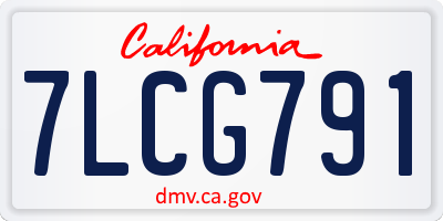 CA license plate 7LCG791