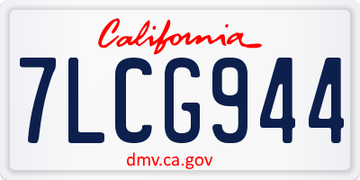CA license plate 7LCG944