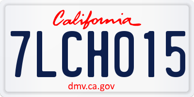 CA license plate 7LCH015