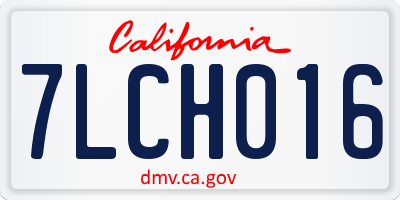 CA license plate 7LCH016