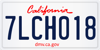 CA license plate 7LCH018