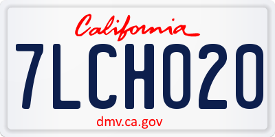 CA license plate 7LCH020
