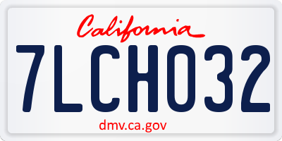 CA license plate 7LCH032