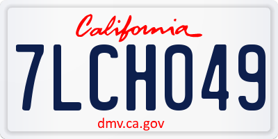 CA license plate 7LCH049