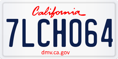 CA license plate 7LCH064