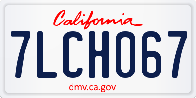 CA license plate 7LCH067