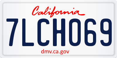CA license plate 7LCH069