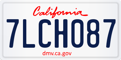 CA license plate 7LCH087
