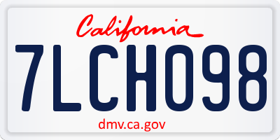 CA license plate 7LCH098