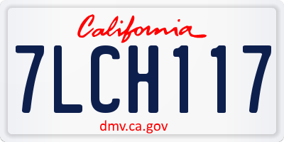 CA license plate 7LCH117