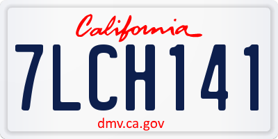 CA license plate 7LCH141