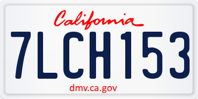 CA license plate 7LCH153