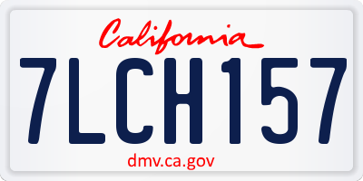 CA license plate 7LCH157