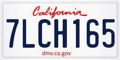CA license plate 7LCH165