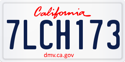 CA license plate 7LCH173