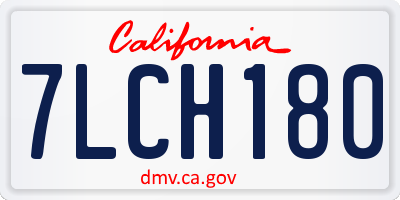 CA license plate 7LCH180