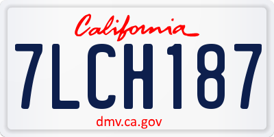 CA license plate 7LCH187