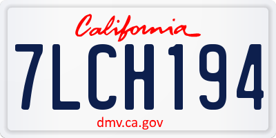 CA license plate 7LCH194