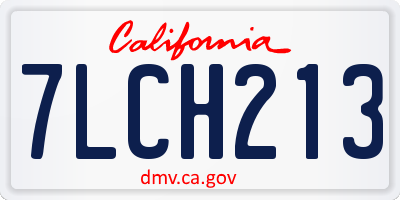 CA license plate 7LCH213