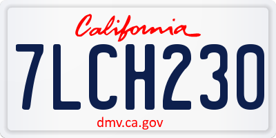 CA license plate 7LCH230