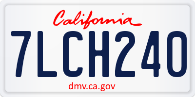 CA license plate 7LCH240