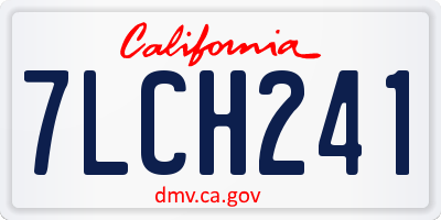 CA license plate 7LCH241