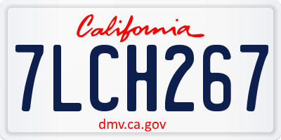 CA license plate 7LCH267