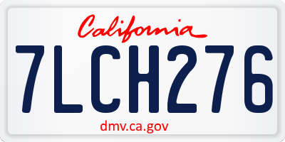 CA license plate 7LCH276