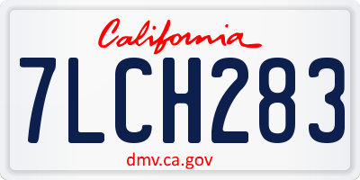 CA license plate 7LCH283