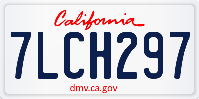 CA license plate 7LCH297