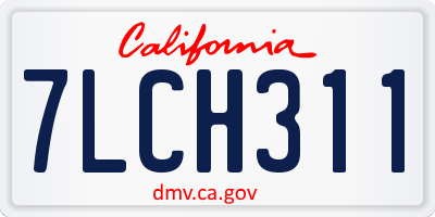 CA license plate 7LCH311