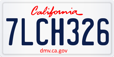 CA license plate 7LCH326