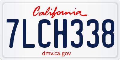 CA license plate 7LCH338