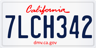 CA license plate 7LCH342