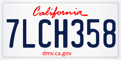 CA license plate 7LCH358