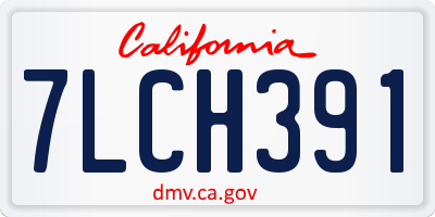CA license plate 7LCH391