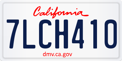 CA license plate 7LCH410