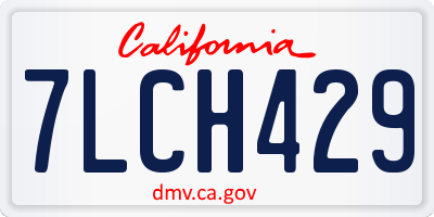 CA license plate 7LCH429