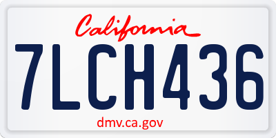 CA license plate 7LCH436