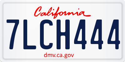 CA license plate 7LCH444