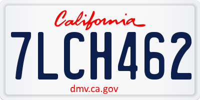 CA license plate 7LCH462