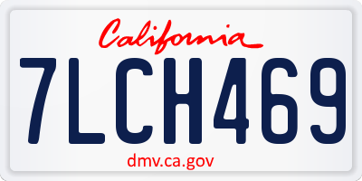 CA license plate 7LCH469