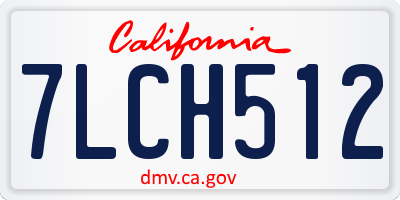 CA license plate 7LCH512