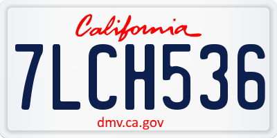 CA license plate 7LCH536
