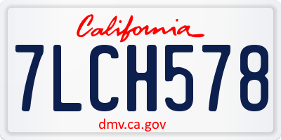 CA license plate 7LCH578